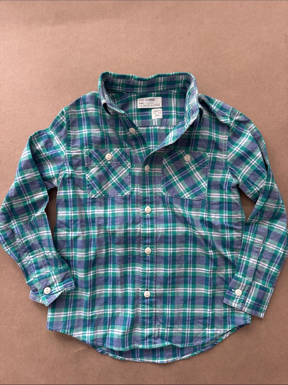 Crewcuts Green & Blue Plaid Button-Down Shirt Boys